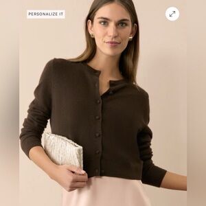 Tuckernuck Chocolate Cashmere Riley Cardigan, Size Large